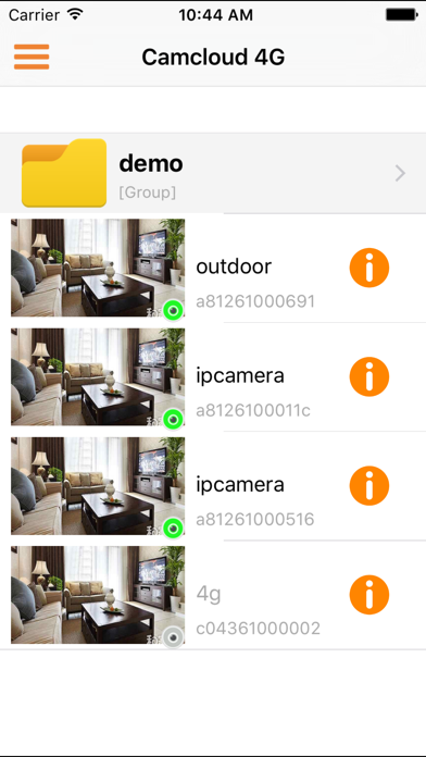 Capturas de tela do CamCloud 4G