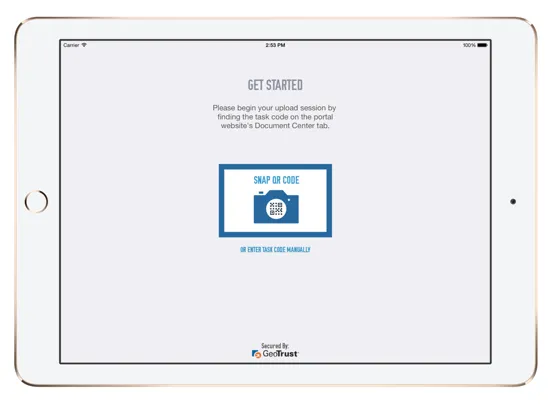 Document Upload iPad  Screenshots
