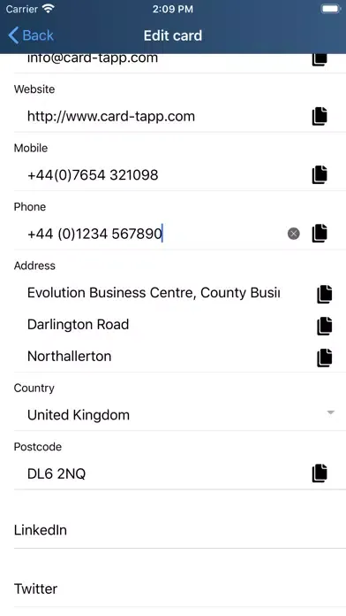 Capturas de pantalla de Card-tapp