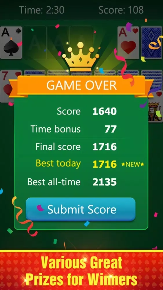 Capturas de tela do Happy Solitaire Card Game