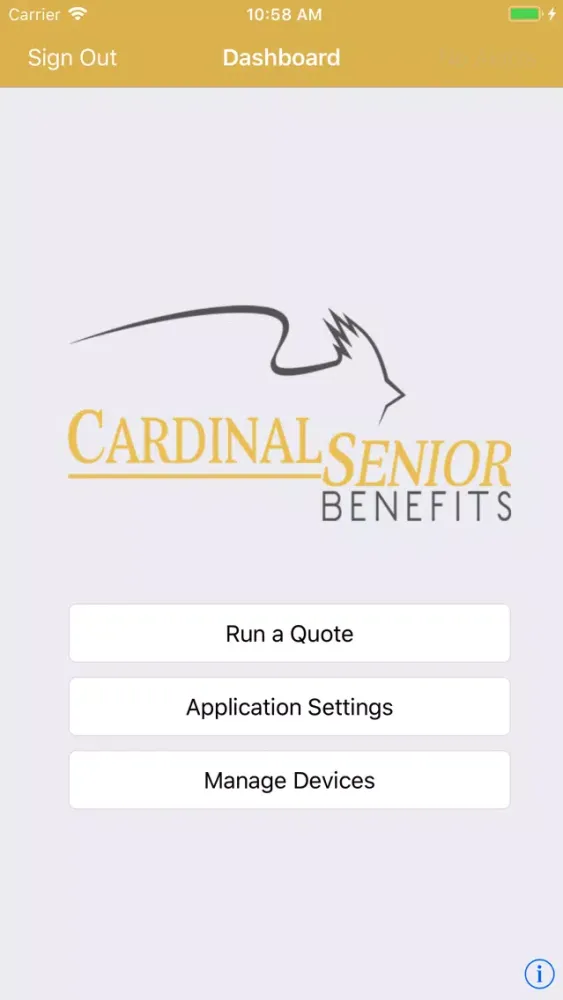 Captures d'écran de Cardinal Senior Quoting