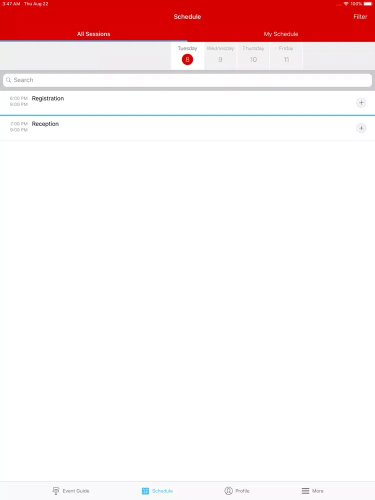 ภาพหน้าจอของ Cardinal Tracking Events iPad 
