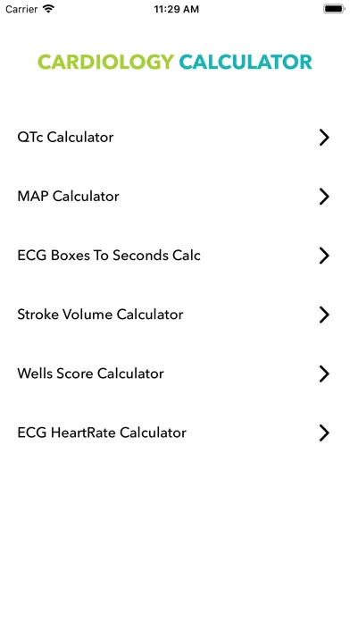 Cardiology Calculators Screenshots