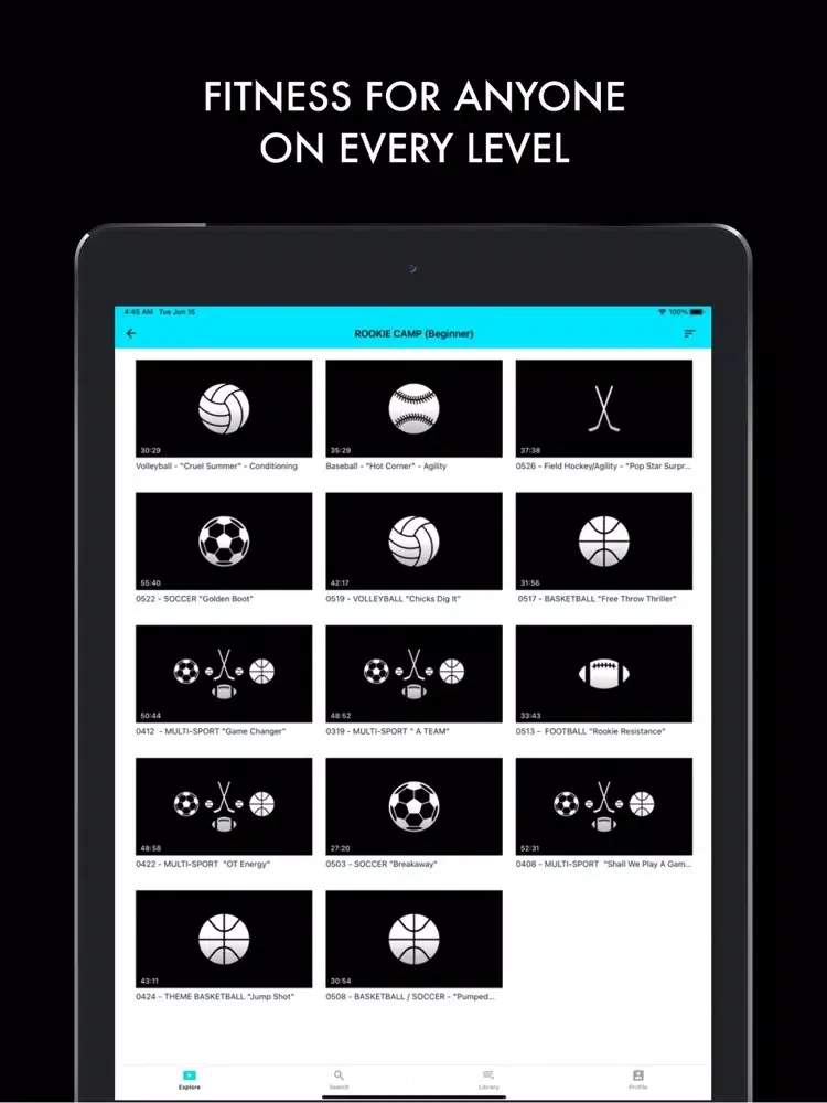Tangkapan skrin Cardio Sport iPad 
