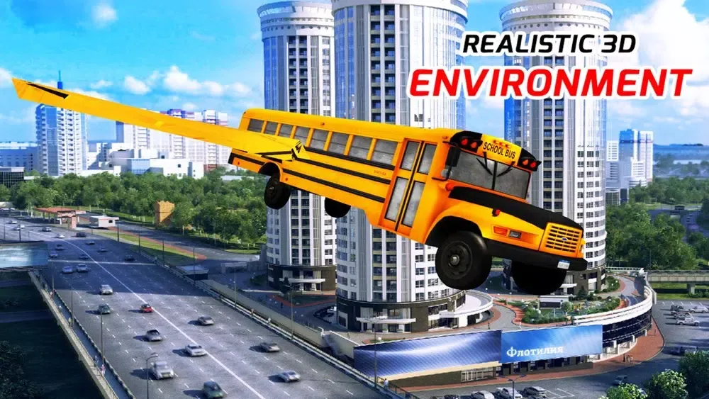 ภาพหน้าจอของ Racing school Bus in Air