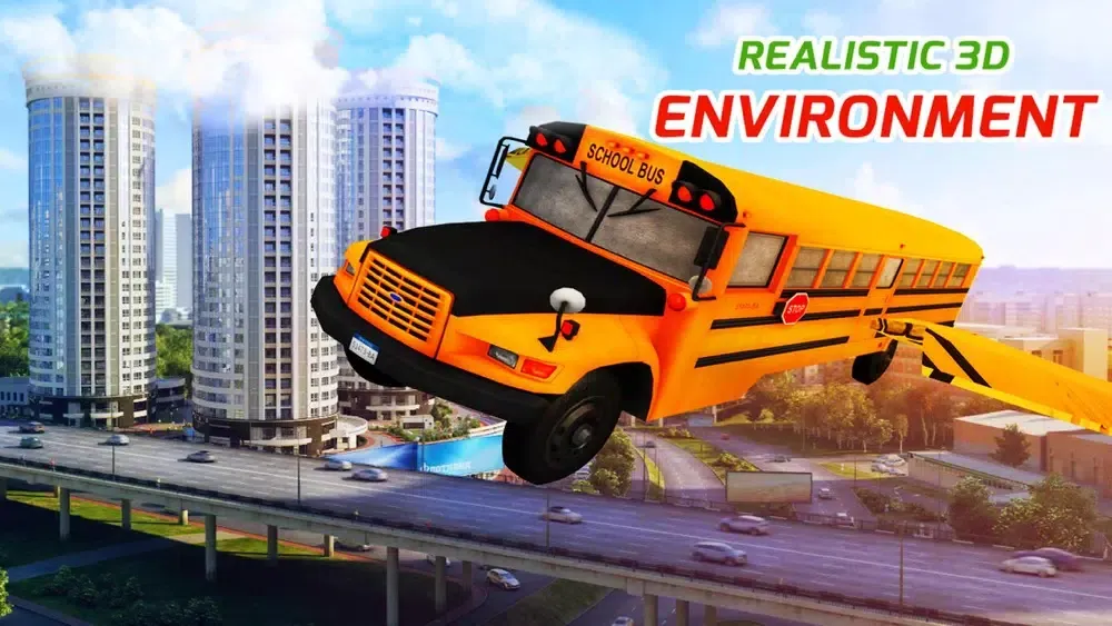 ภาพหน้าจอของ Racing school Bus in Air