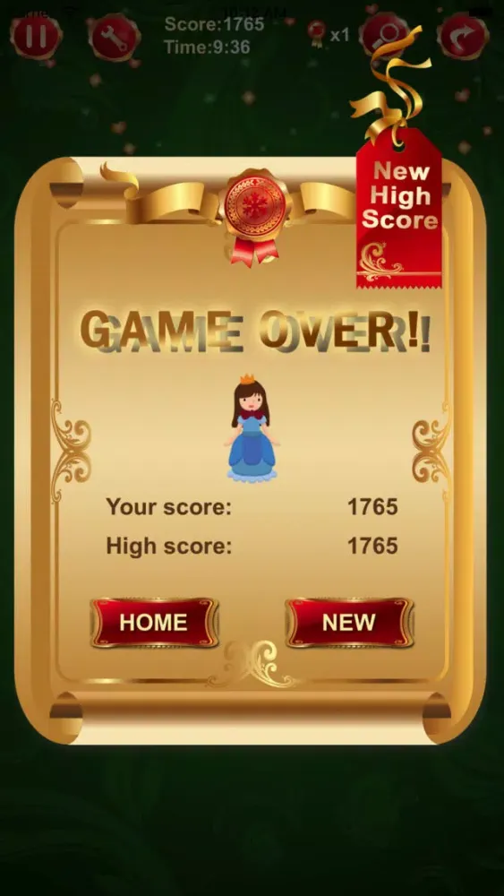 Tangkapan layar Pyramid Solitaire Go
