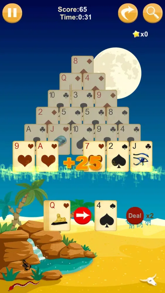 Screenshot di Pyramid Solitaire - A classical card game with new adventure mode
