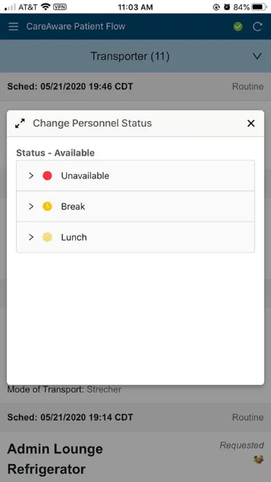 Screenshot di CareAware Patient Flow