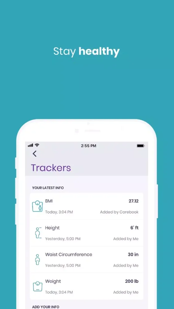 Ảnh chụp màn hình của Carebook