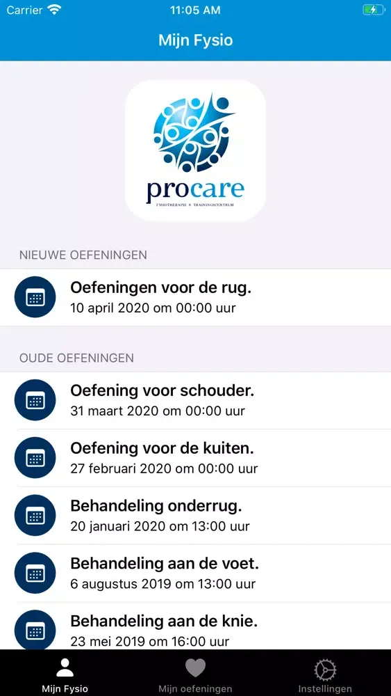 Скриншоты App de Fysio - by Procare