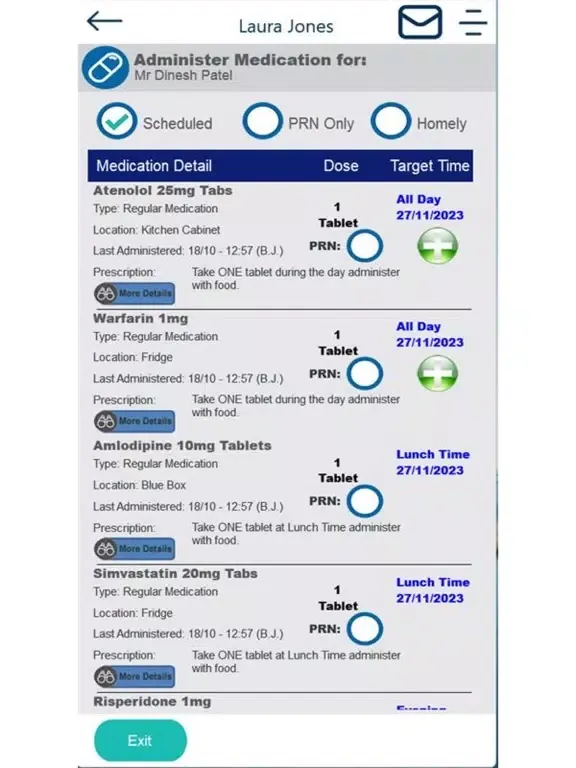 Care Control Pocket iPad  Screenshots
