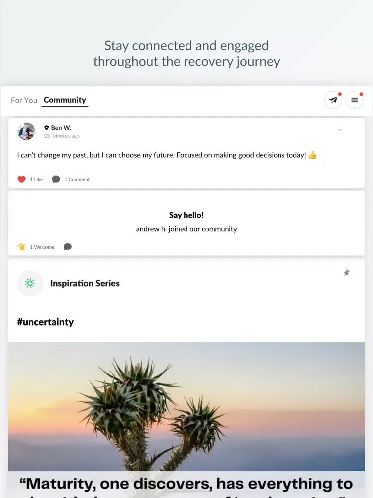 Ảnh chụp màn hình của Akasha Tribe Sober Network iPad 