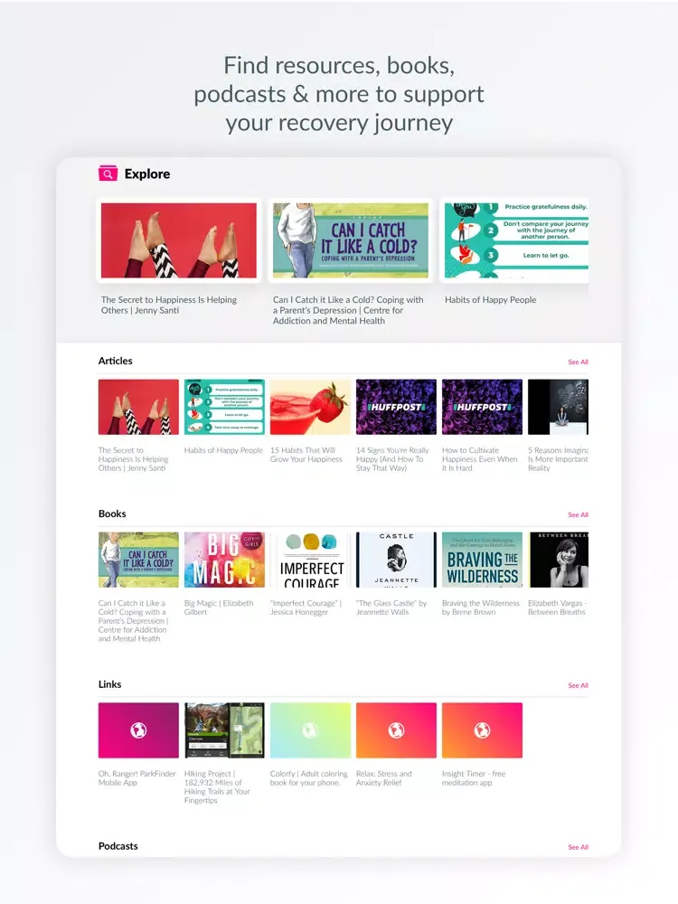 Ảnh chụp màn hình của Akasha Tribe Sober Network iPad 