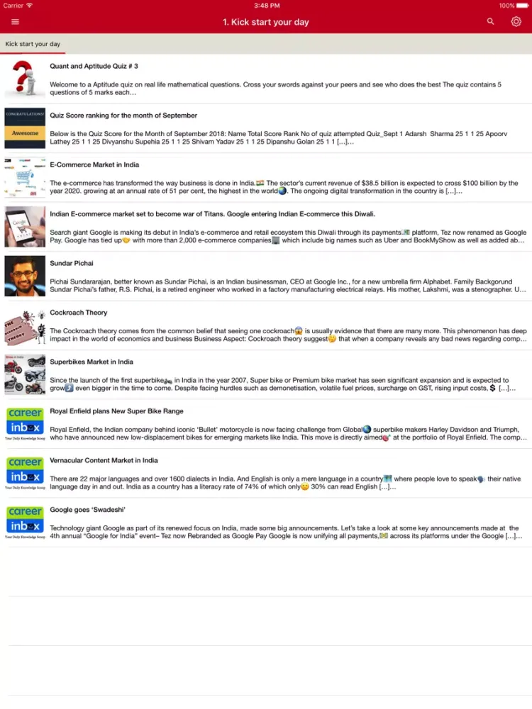 Career Inbox iPad  Screenshots