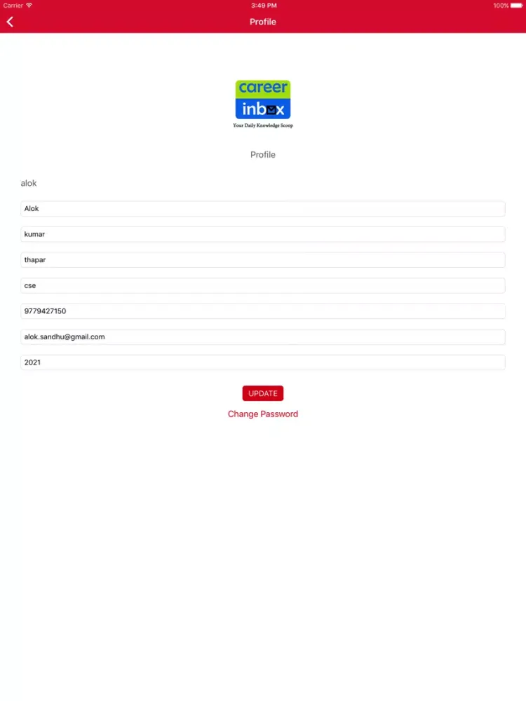 Career Inbox iPad  Screenshots