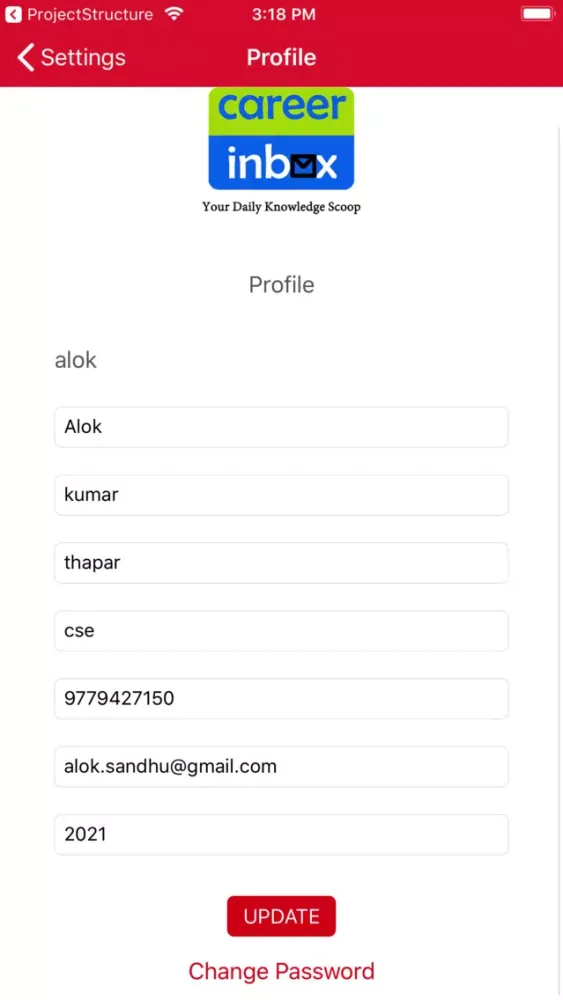 Career Inbox Screenshots