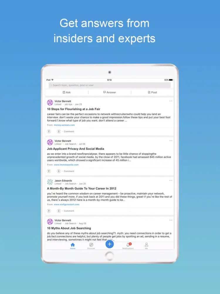 Job & Career Questions & Tips iPad 应用截图