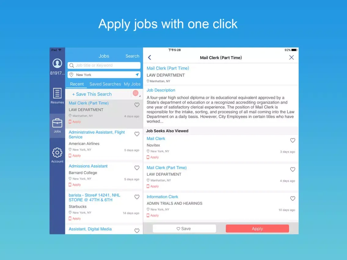 Resume Builder with PDF maker iPad  Screenshots