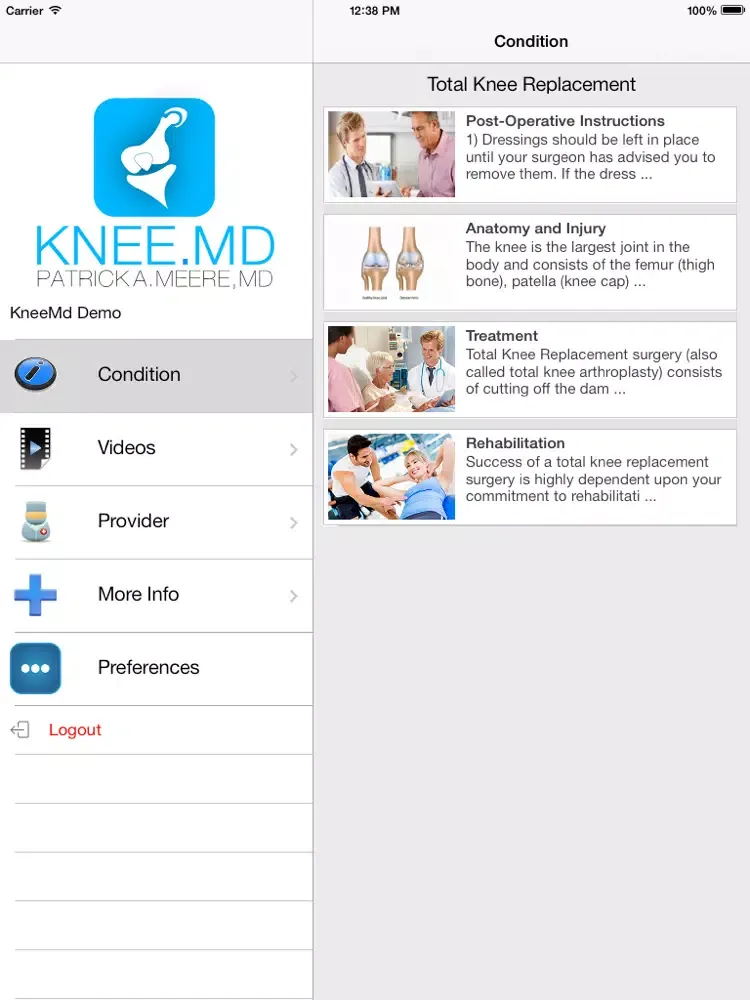 Knee MD iPad  Screenshots