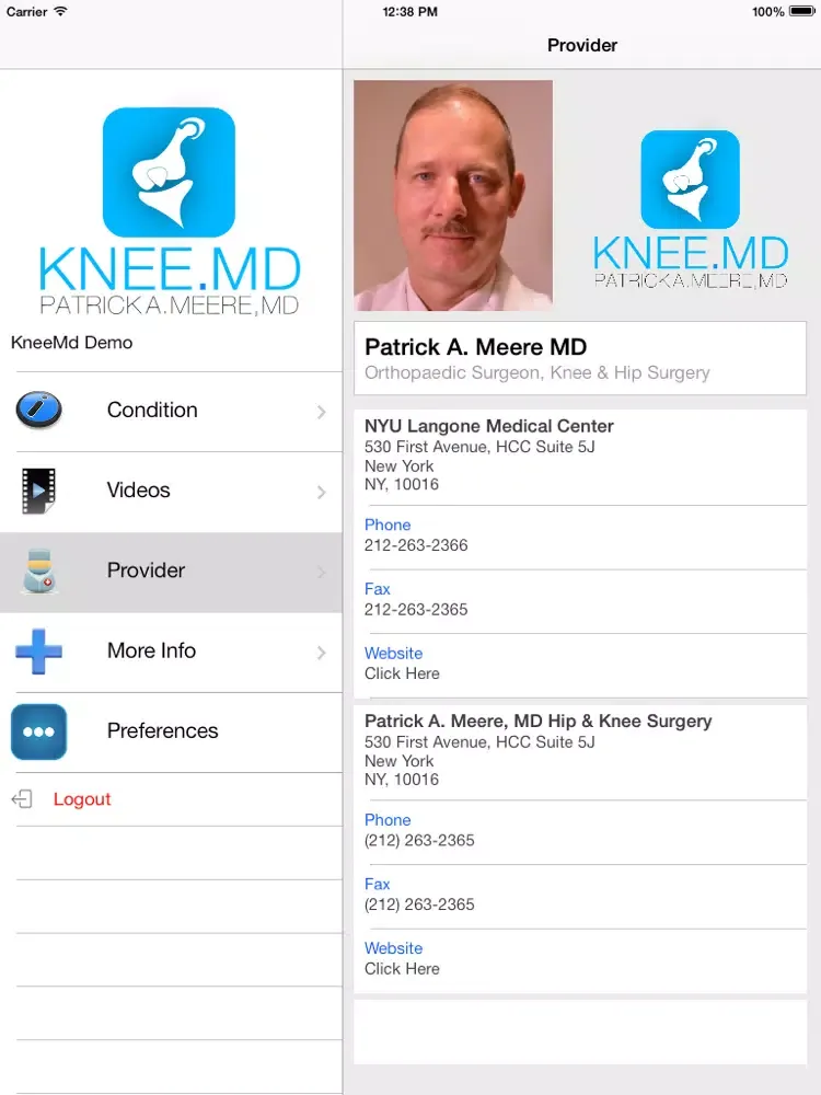 Knee MD iPad  Screenshots