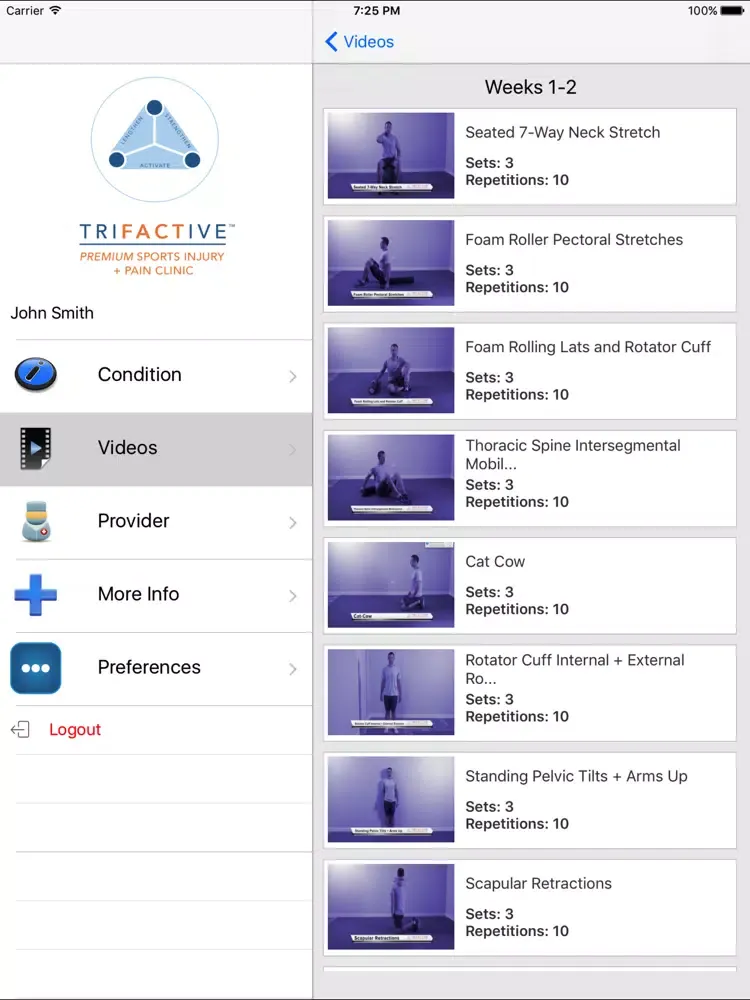 Screenshot di TriFACTive iPad 