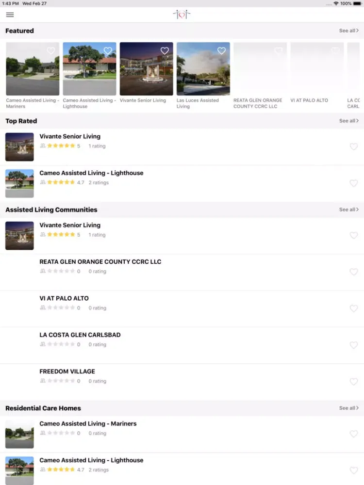 Care Homes Direct iPad  Screenshots
