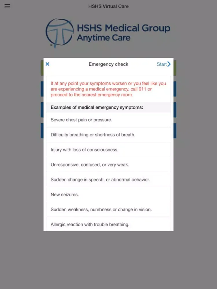 Zrzuty ekranu HSHS Medical Group Anytime Care iPad 