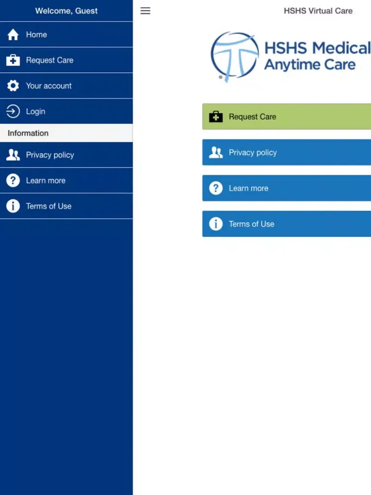Zrzuty ekranu HSHS Medical Group Anytime Care iPad 