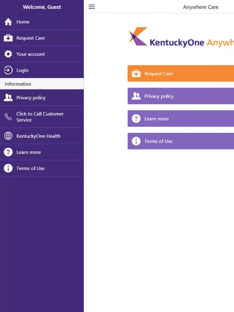 Capturas de tela do KentuckyOne Anywhere Care iPad 