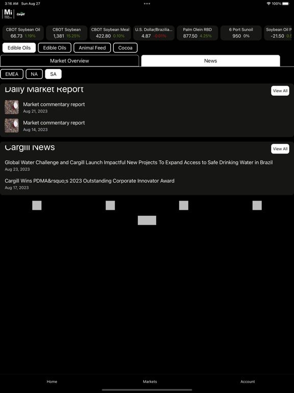 Market Intelligence App iPad  스크린샷