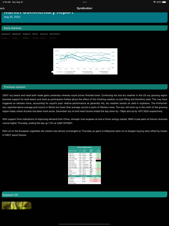 Tangkapan layar Market Intelligence App iPad 