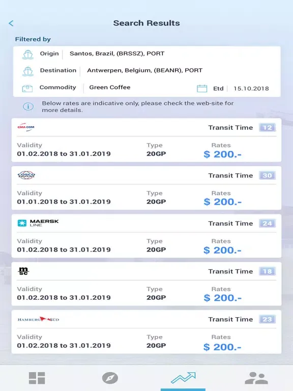 Tangkapan skrin Cargoo App iPad 