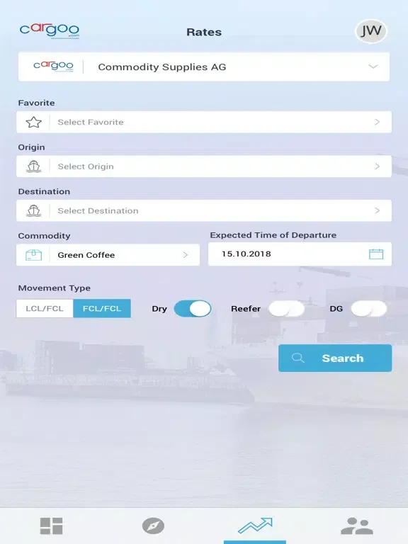 Tangkapan skrin Cargoo App iPad 
