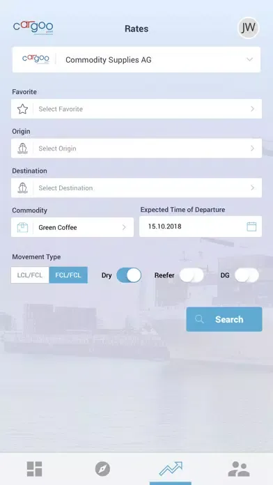 Tangkapan skrin Cargoo App