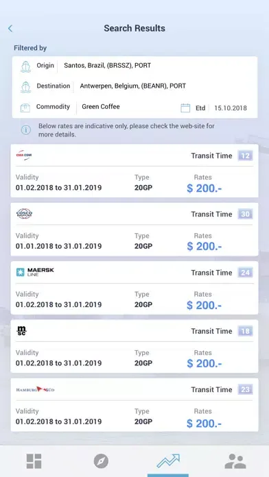 Tangkapan skrin Cargoo App