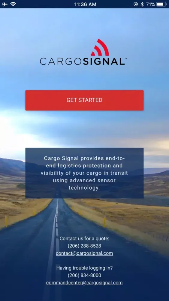 Capturas de tela do Cargo Signal