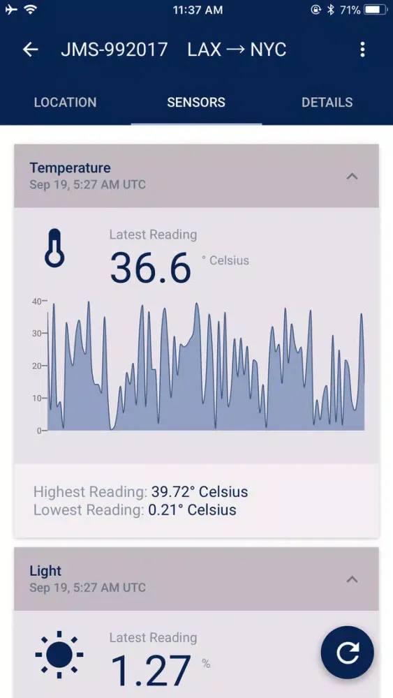 Capturas de tela do Cargo Signal