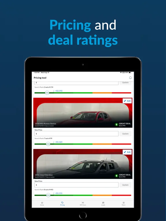 ภาพหน้าจอของ CarGurus Dealer iPad 