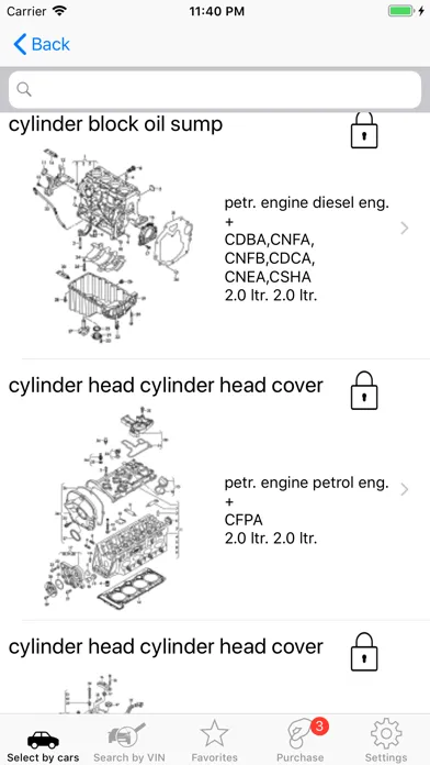 VW parts and diagrams 스크린샷