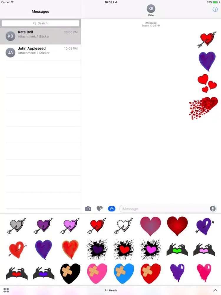 Artful Hearts: Artsy Heart Stickers iPad  Ekran Görüntüleri