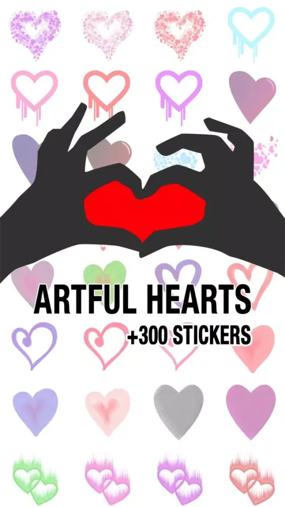 Artful Hearts: Artsy Heart Stickers Ekran Görüntüleri