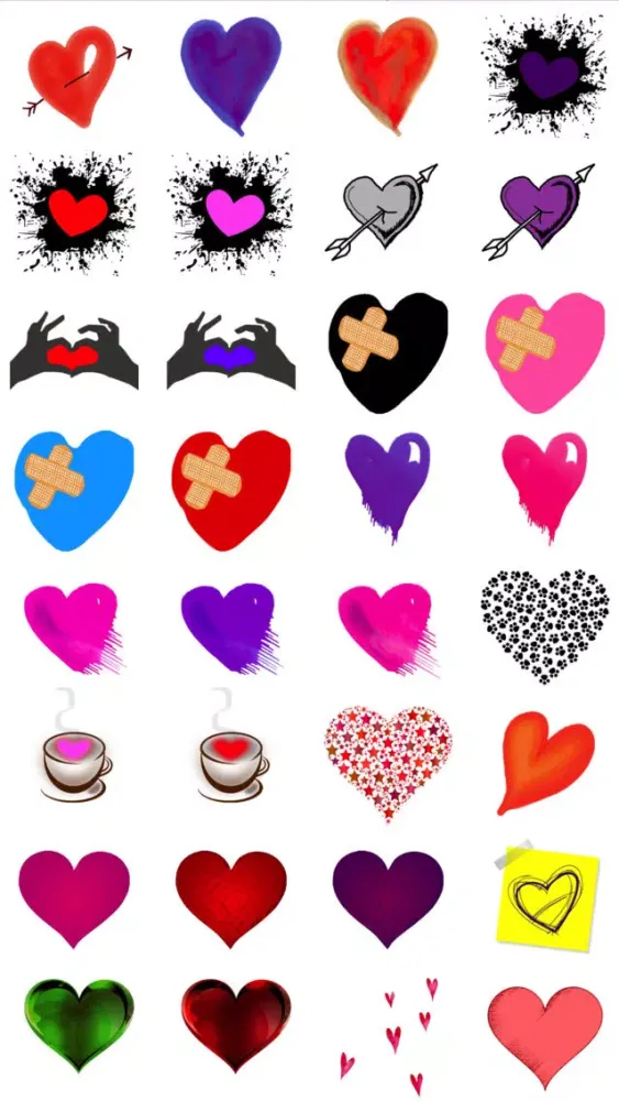 Artful Hearts: Artsy Heart Stickers Ekran Görüntüleri