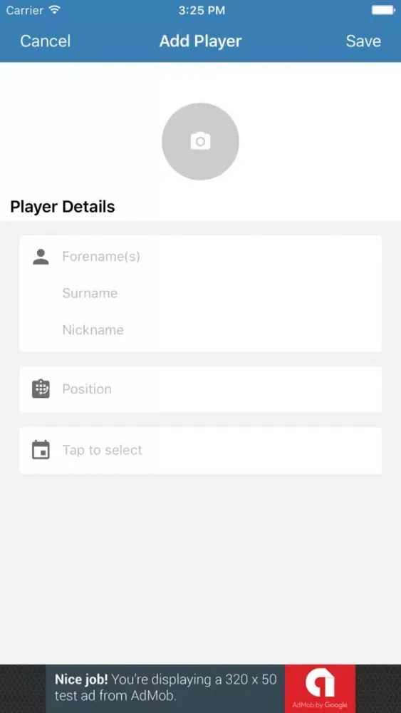 ภาพหน้าจอของ Squad Selector