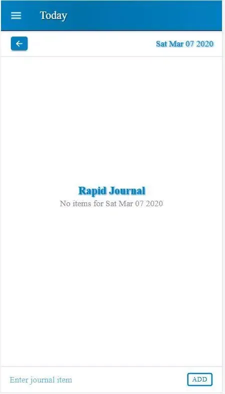 Ảnh chụp màn hình của Rapid Journal