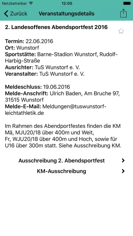 Leichtathletik Veranstaltungen Screenshots