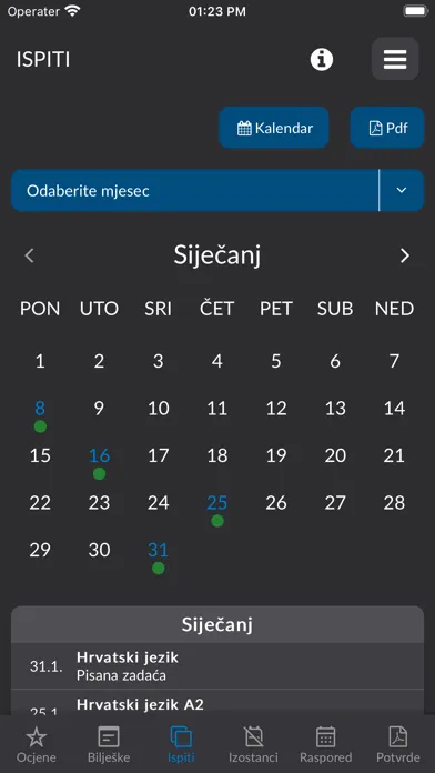 Captures d'écran de e-Dnevnik