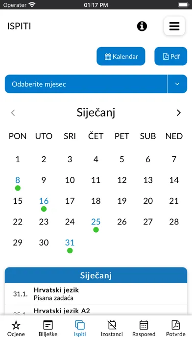 Captures d'écran de e-Dnevnik