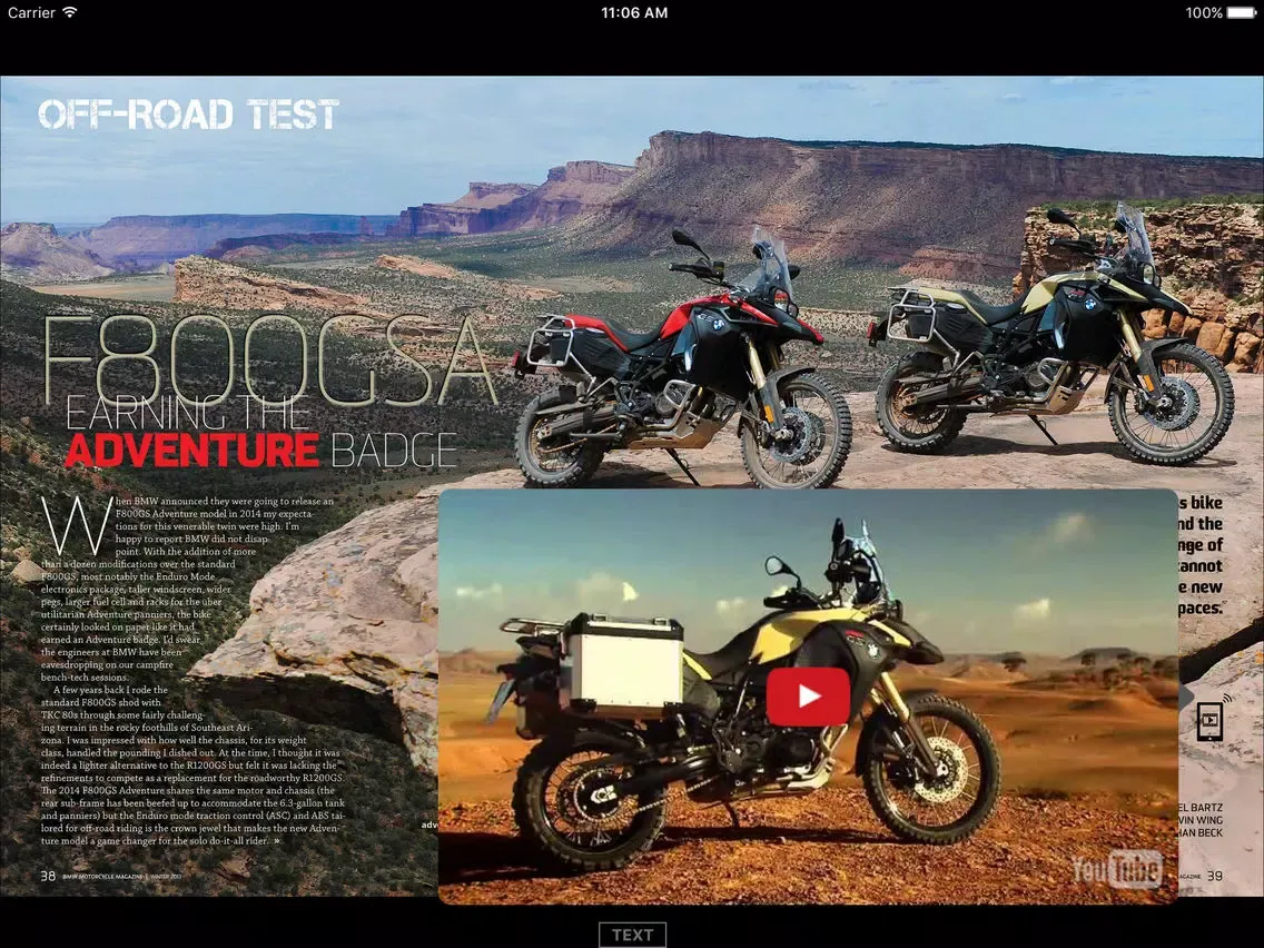 Capturas de pantalla de BMW Motorcycle Magazine iPad 
