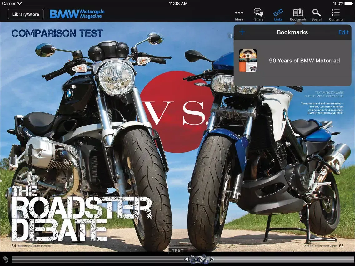 Capturas de pantalla de BMW Motorcycle Magazine iPad 